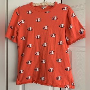 Champion Heritage Scribble All Over Heavy Tee Size M
